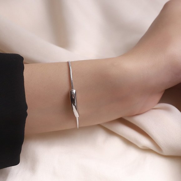 #NEW 925 Sterling Silver Simple Bar Bracelet A - Picture 6 of 10